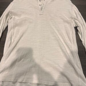 rag & bone Cream Long Sleeve Henley Shirt